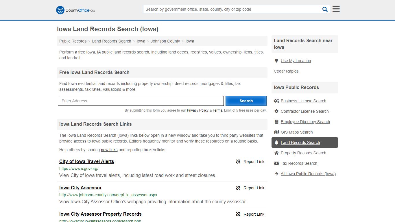 Land Records Search - Iowa, IA (Deeds, GIS Maps, Liens & Titles)